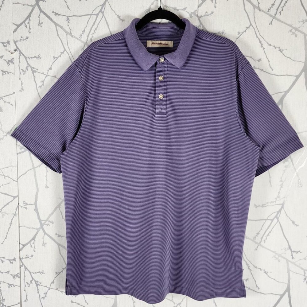 Tommy Bahama Purple Modal Blend Ribbed Polo Shirt